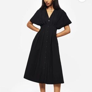 Disturbia Finis Cotton Button Up Midi Shirt Dress Womens Size 8 Pockets